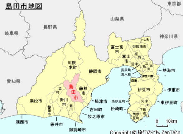 静岡県の地図